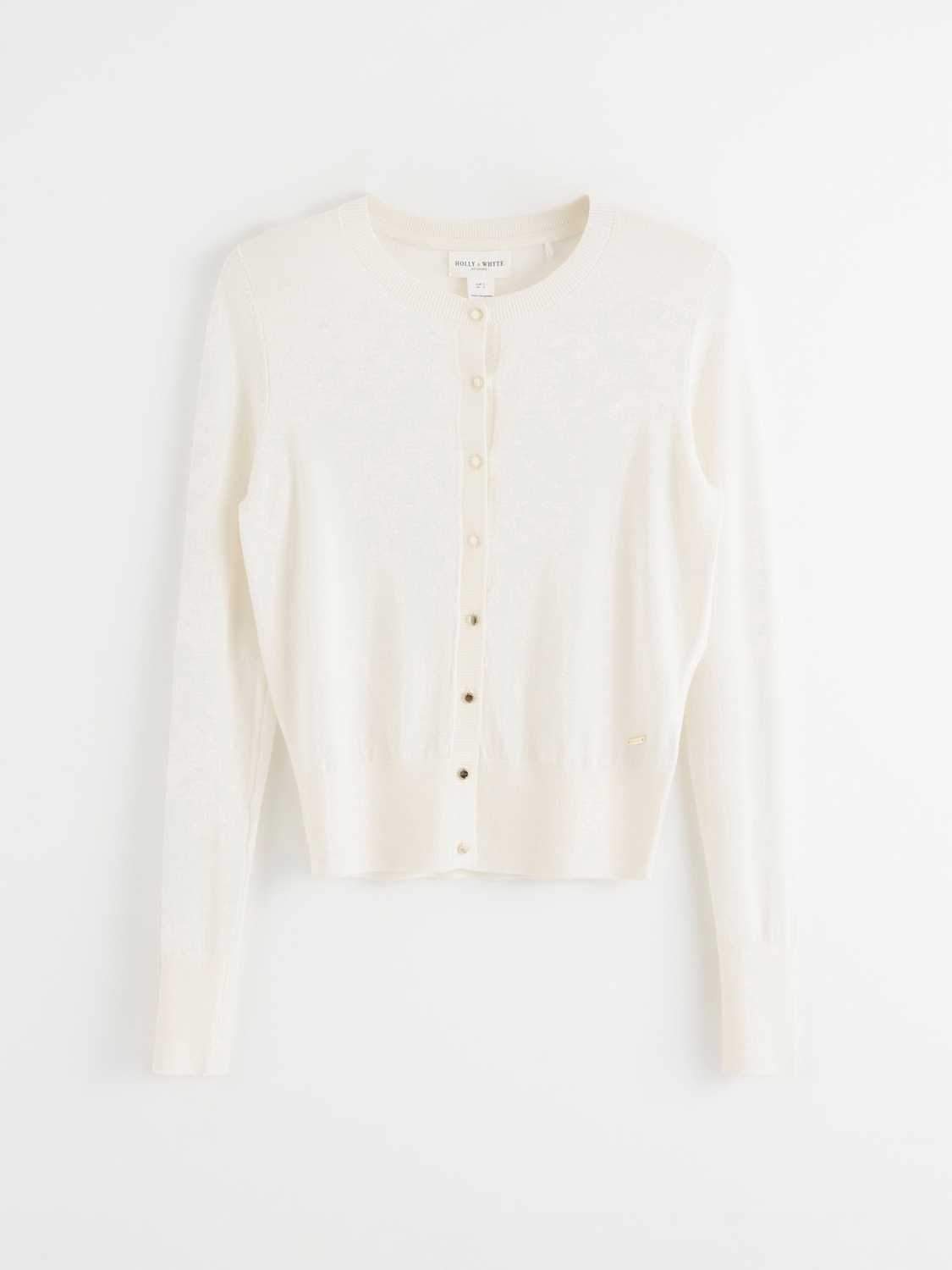 Finstickad cardigan