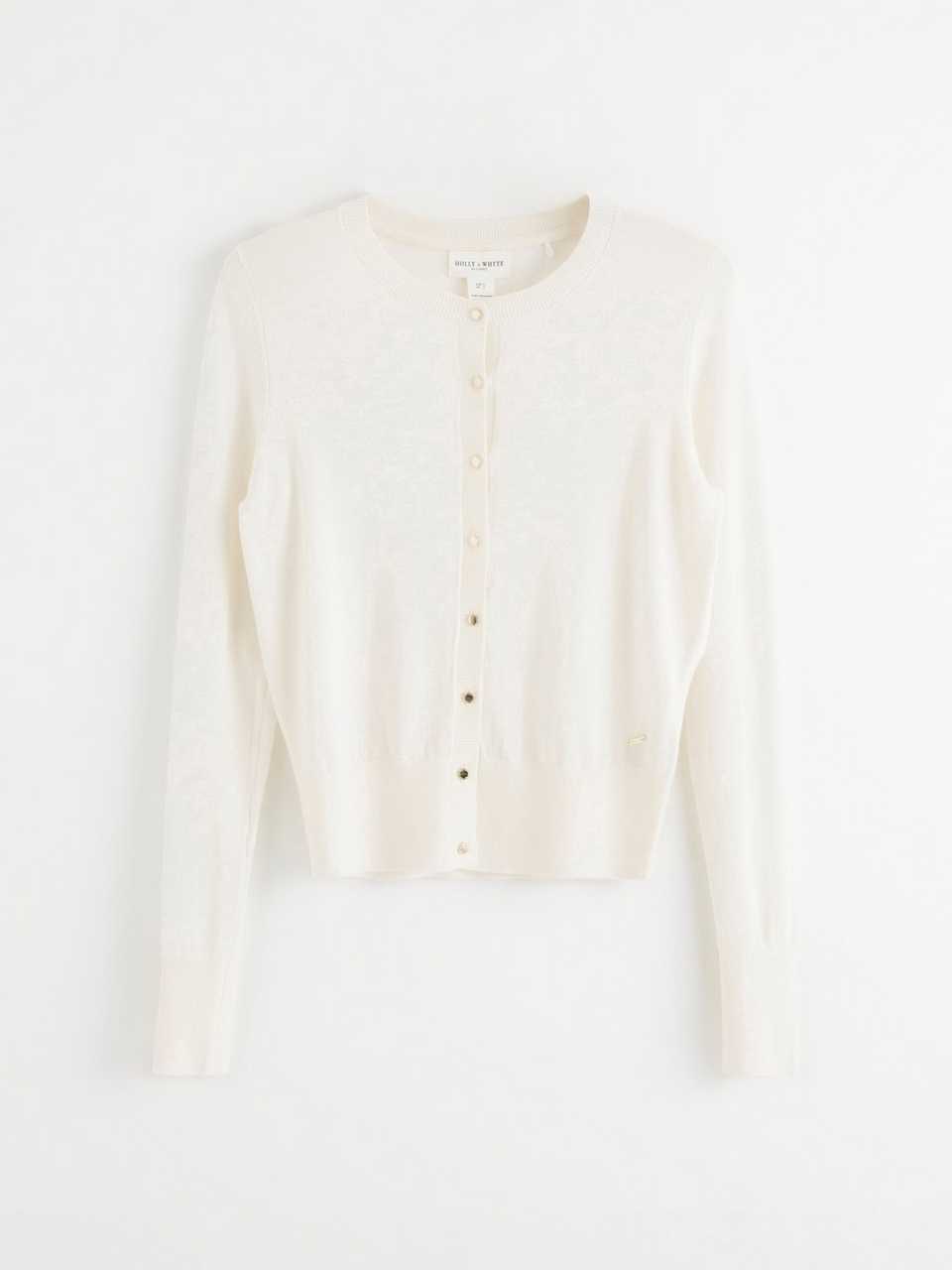 Finstickad cardigan