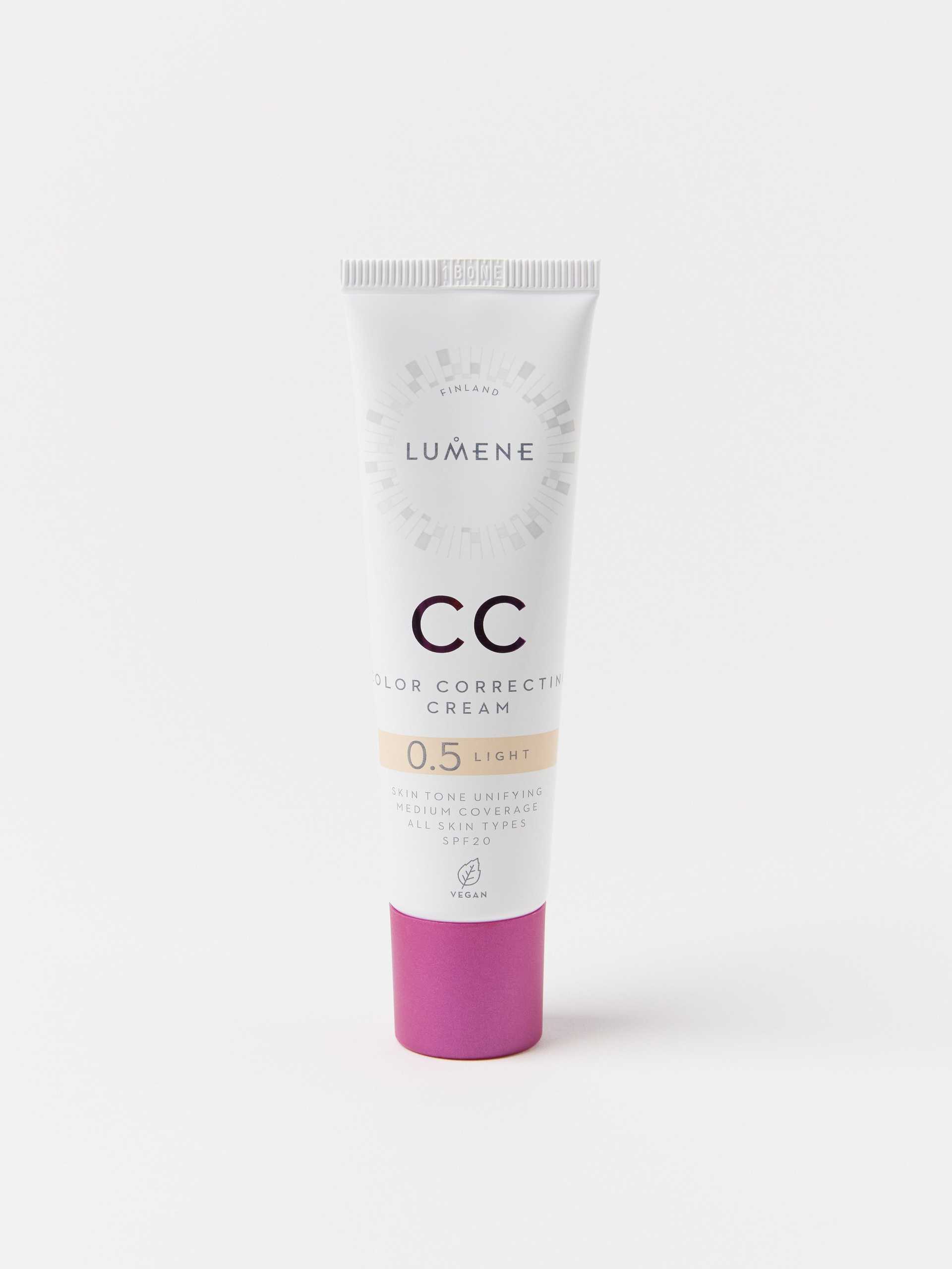 Lumene CC Color Correcting Cream SPF20 puder, rouge & highlighter dam – bild 3