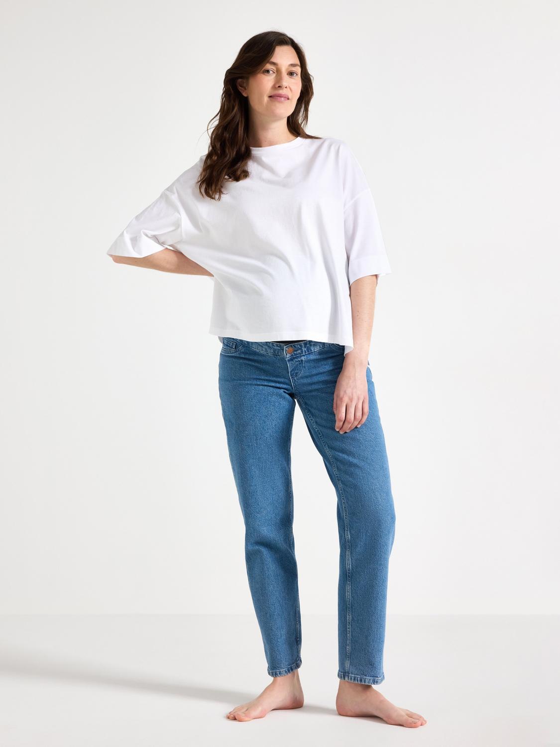 MOM STRAIGHT Nea cropped gravidjeans