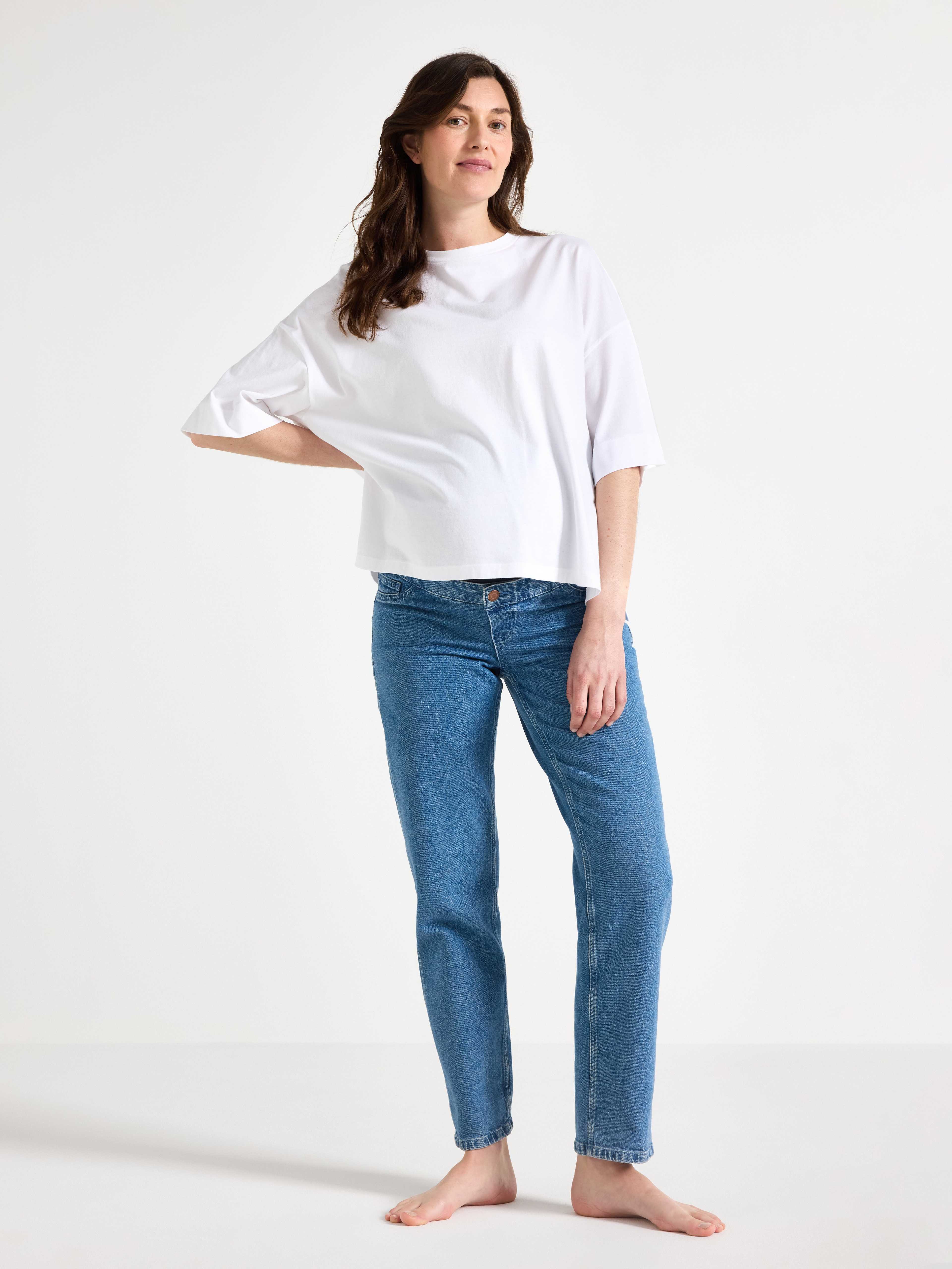 MOM STRAIGHT Nea cropped gravidjeans