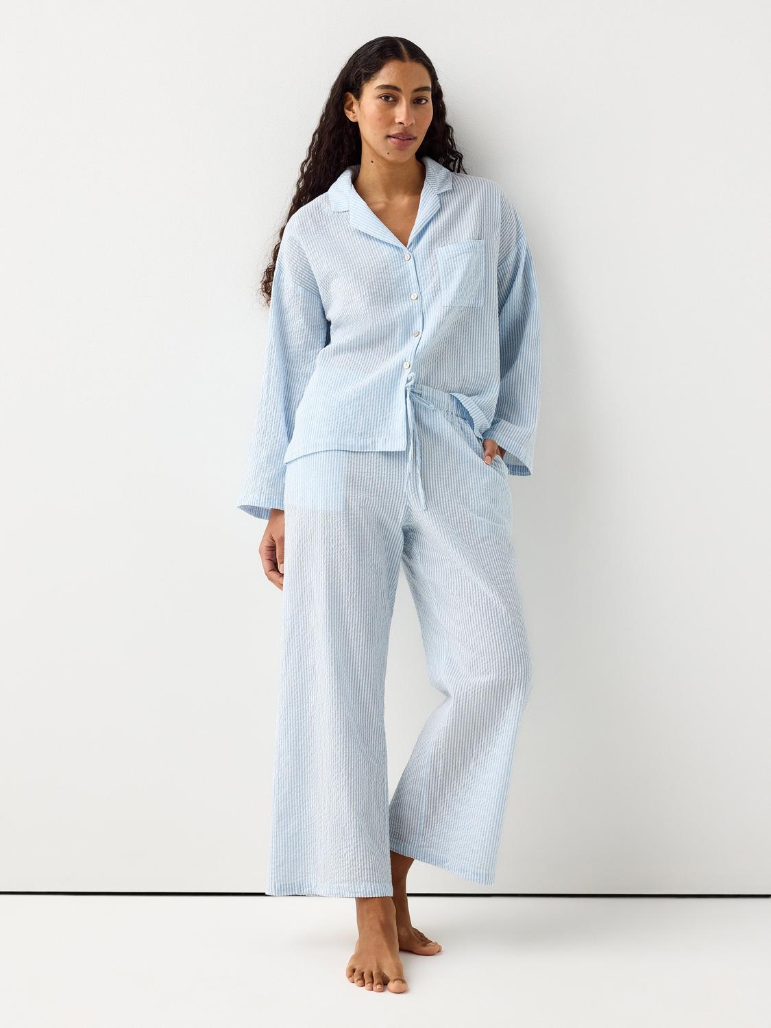 Croppade pyjamasbyxor i bäckebölja