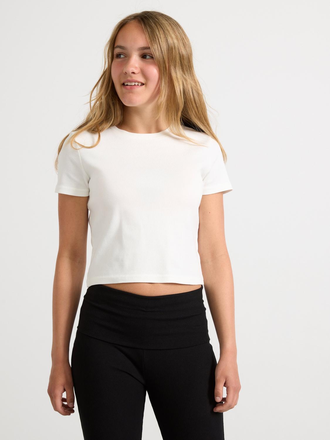Ribbad croppad topp