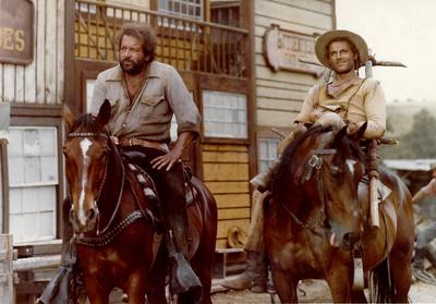 Terence Hill & Bud Spencer auf einem Pferd