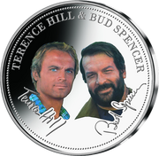 Die Silber-Gedenkpr&auml;gung; &bdquo;Hill/Spencer&ldquo; mit aufwendiger Farbveredelung