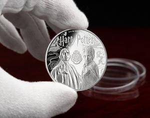 Harry Potter vs Voldemort auf silber Gedenkm&uuml;nze