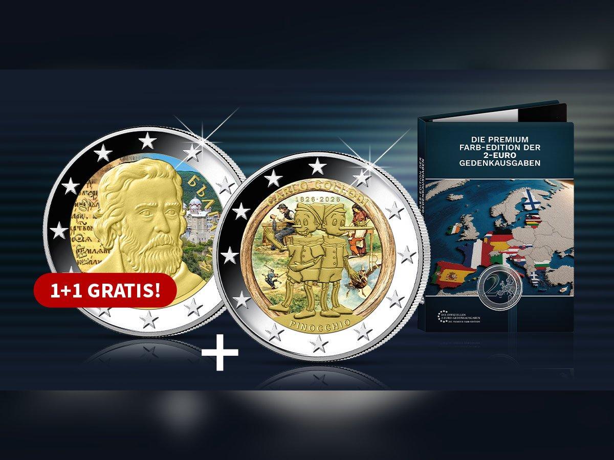 Die Premium Farb-Edition der 2-Euro Gedenkausgaben - Pinocchio