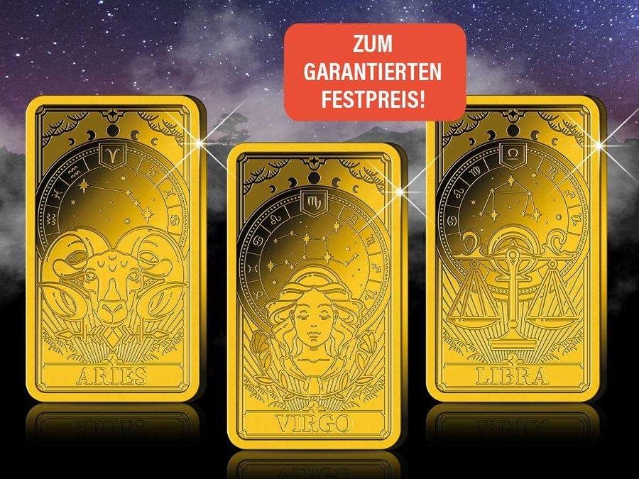 Goldbarren Sternzeichen "Widder" + "Jungfrau" + "Waage" zum Festpreis