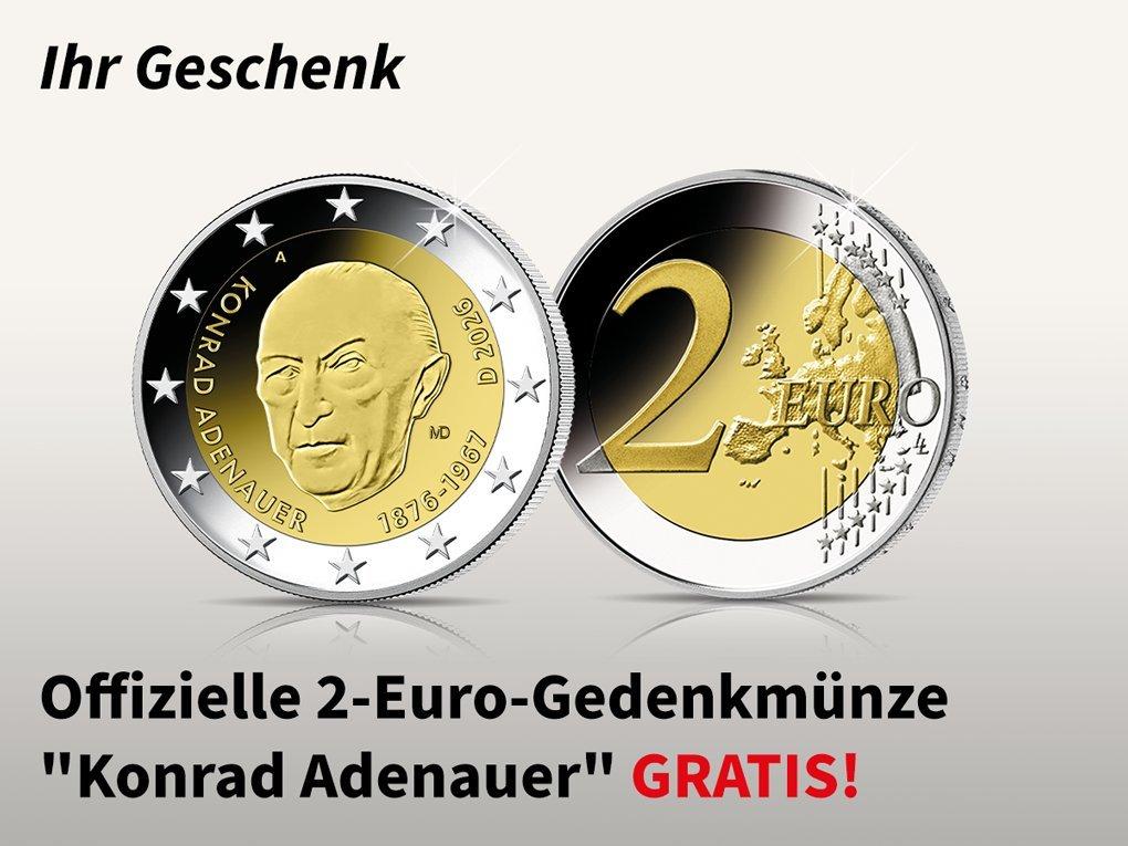 Konrad Adenauer Euro M&uuml;nze