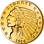 Die letzte 2 &frac12;-Dollar-Goldm&uuml;nze der USA
