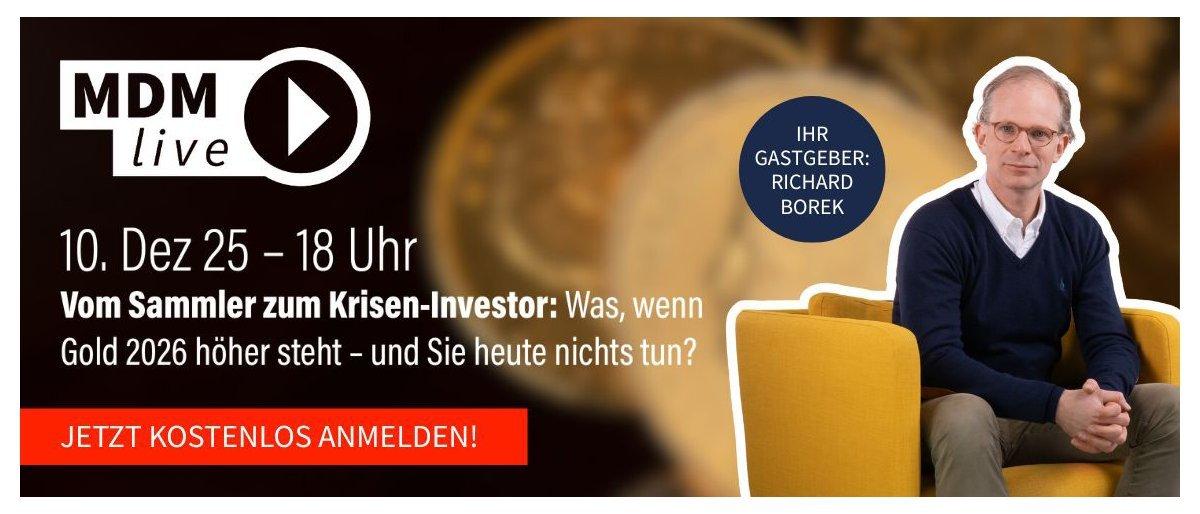 MDM Live: Gold & Silber – Marktanalyse und Chancen 2026 – Gewinnchance auf Goldbarren – jetzt anmelden!