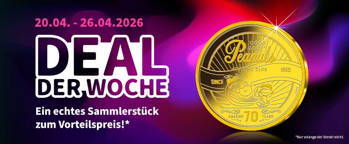 Deal der Woche 20.04.–26.04.2026: Peanuts Jubiläumsprägung – Sammlerstück zum Vorteilspreis sichern
