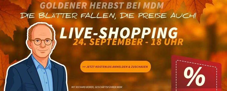 MDM Live-Shopping am 24. September um 18 Uhr mit Herbstaktion und Rabatten