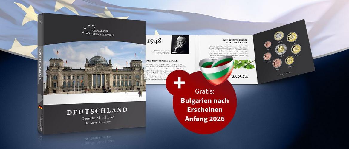 Sammlerbuch Deutsche Mark und Euro Kursmünzensätze mit Gratis Kursmünzensatz Bulgarien