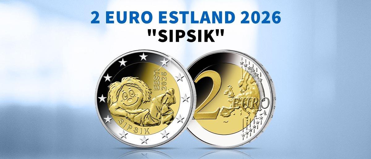 2 Euro Estland 2026 Sipsik Vorder- und Rückseite