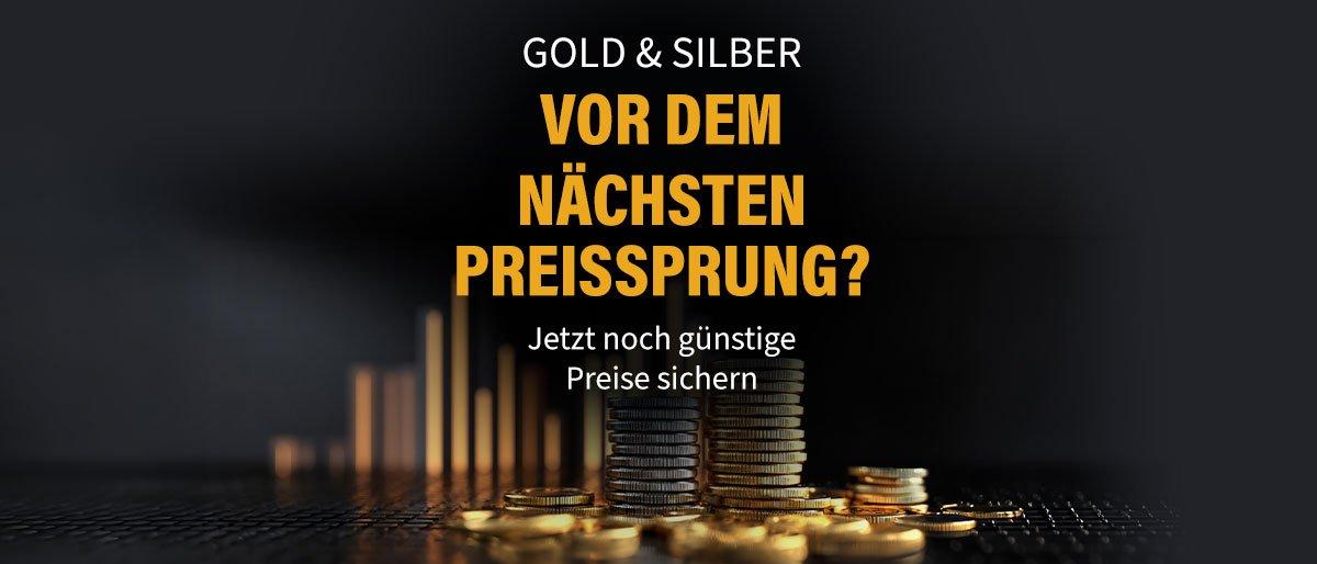 Gold und Silber vor dem nächsten Preissprung? Jetzt günstige Preise für Münzen und Edelmetalle sichern.