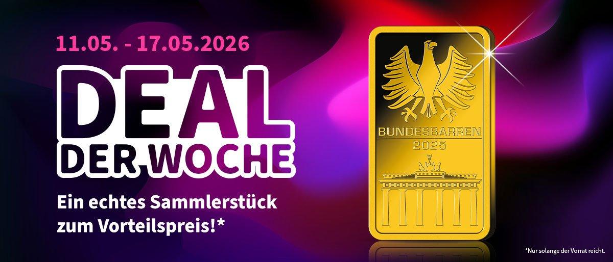 Deal der Woche 11.–17.05.2026: Monopoly Goldbarren „Lass uns spielen!“ zum Vorteilspreis sichern
