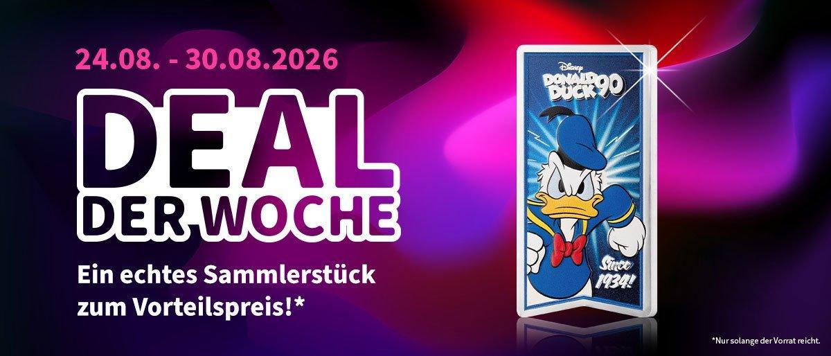 Deal der Woche - Ein echtes Sammlerstück zum Vorteilspreis - Donald Duck Silberbarren