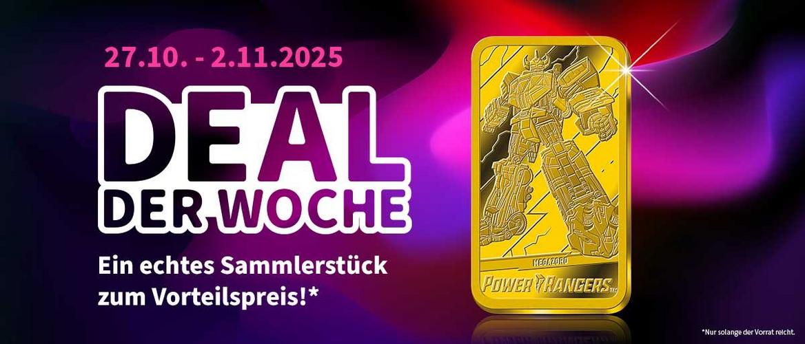 Die Macht des legendären MEGAZORD™ als Gedenkbarren aus reinstem Gold