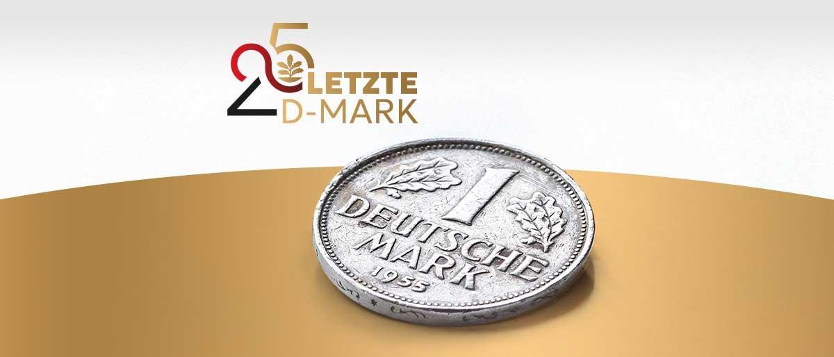 25 Jahre letzte D-Mark: 1-DM-Münze von 1955 als nostalgisches Sammlerstück zur Erinnerung an die deutsche Währung
