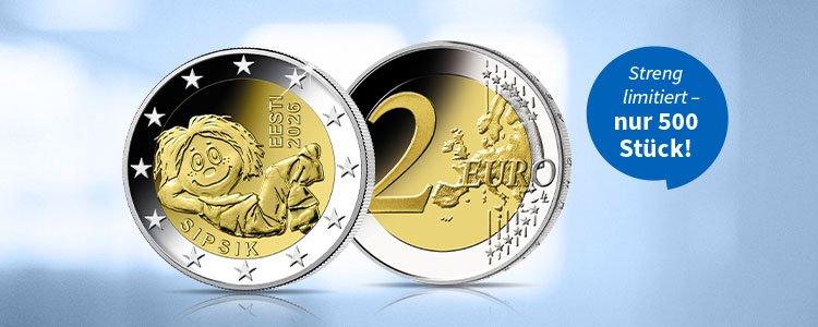 2 Euro Estland 2026 Sipsik Vorder- und Rückseite