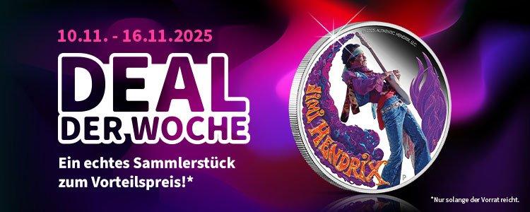 Deal der Woche Silbermünze "Jimi Hendrix"