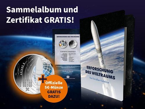 Geschenkt: Offizielle 5-Euro-Silberm&uuml;nze "Ariane 6"