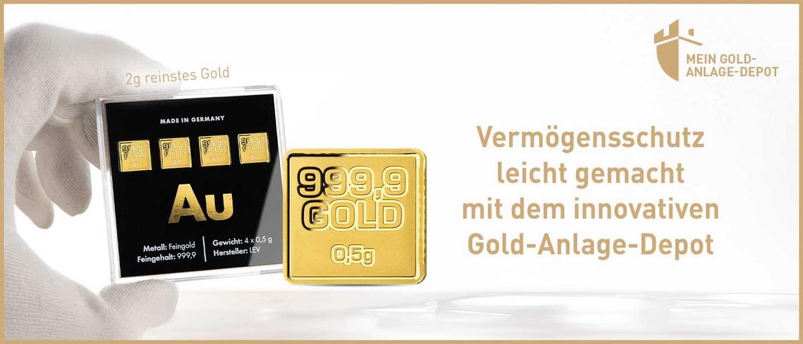 Das Gold-Anlage-Depot: 4 x 0,5 Gramm Feingoldbarren (999,9/1000)