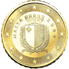 50 Cent Münze aus Malta mit Wappen seit 1988