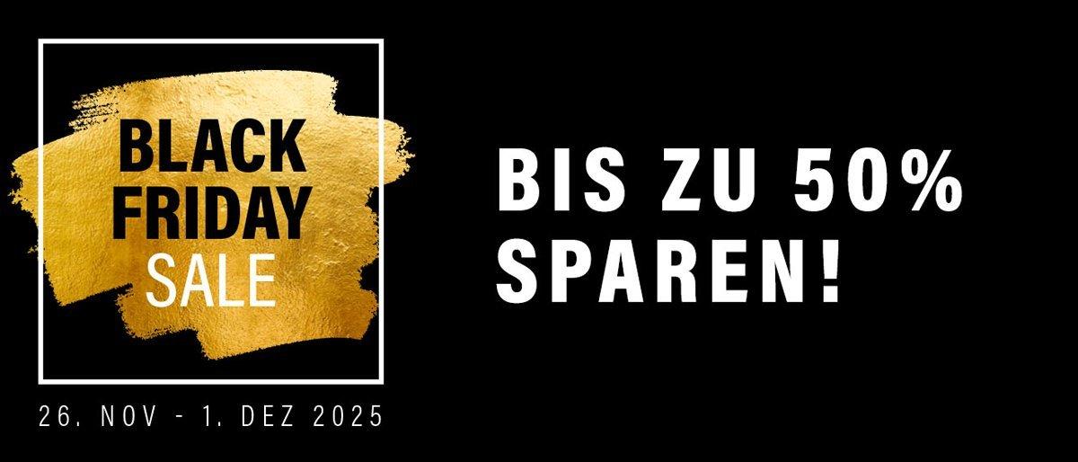 Black Friday Sale vom 26.11.–01.12.2025 – jetzt bis zu 50 % auf ausgewählte Angebote sparen