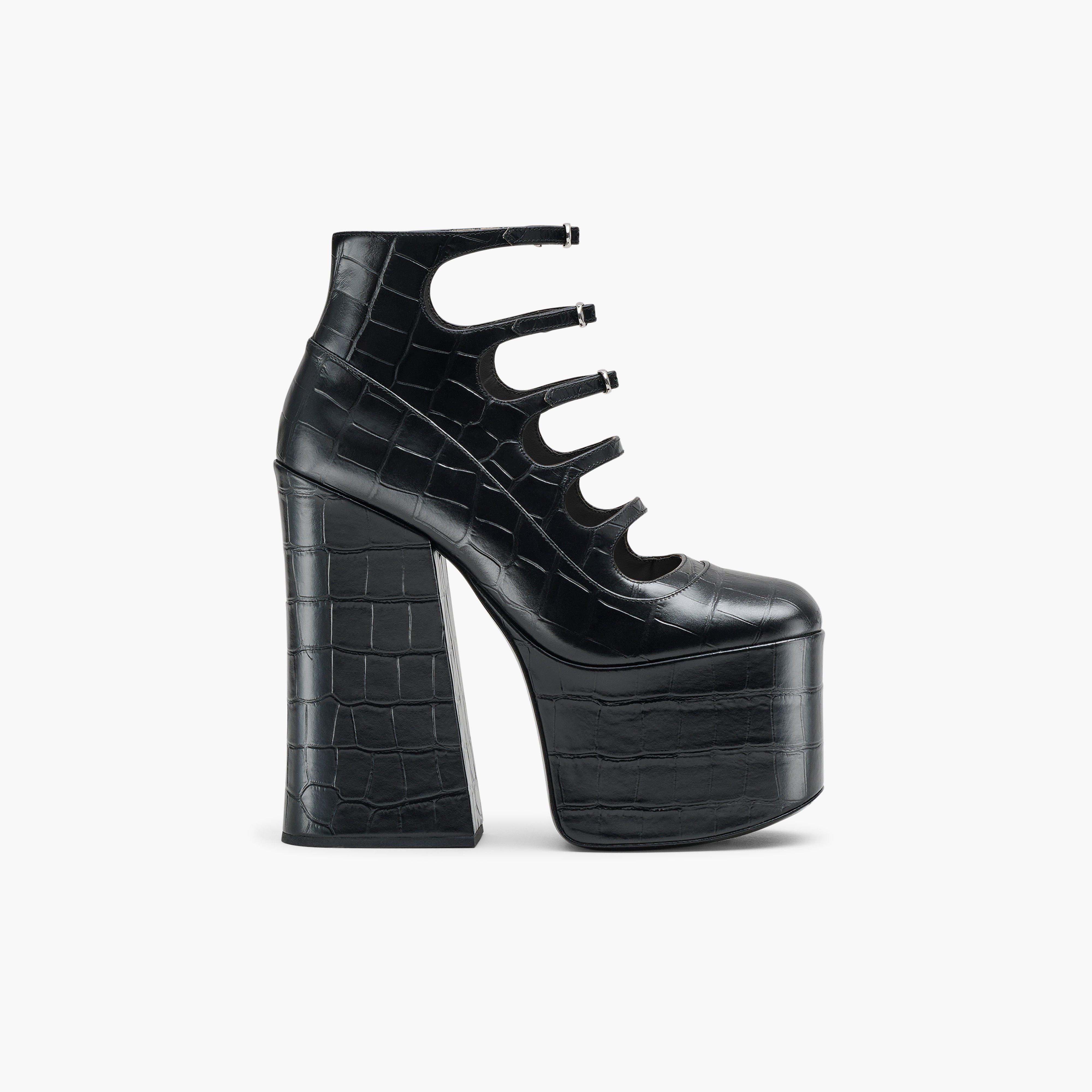 Kiki croc-effect leather ankle boots