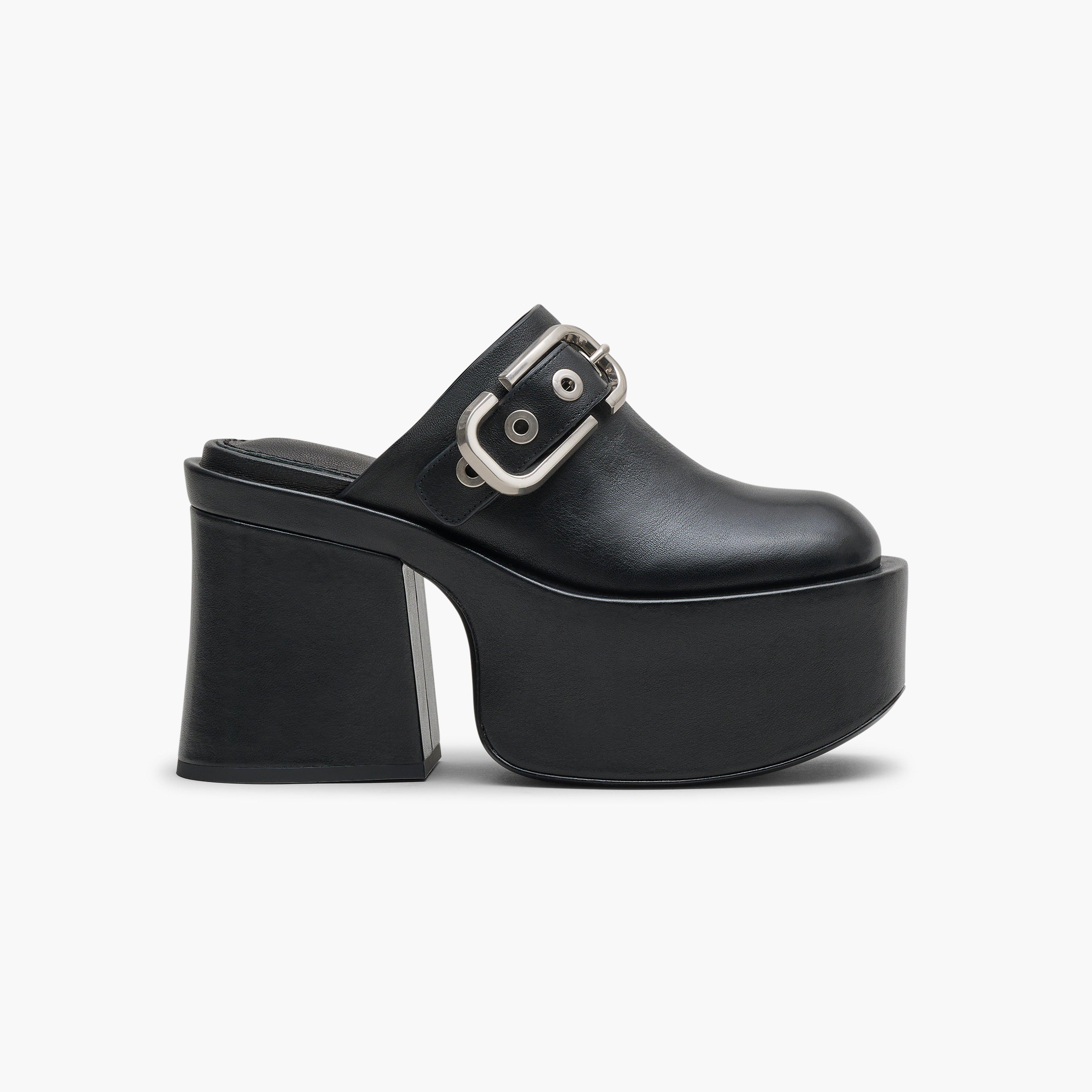The J Marc Leather Clog - BLACK