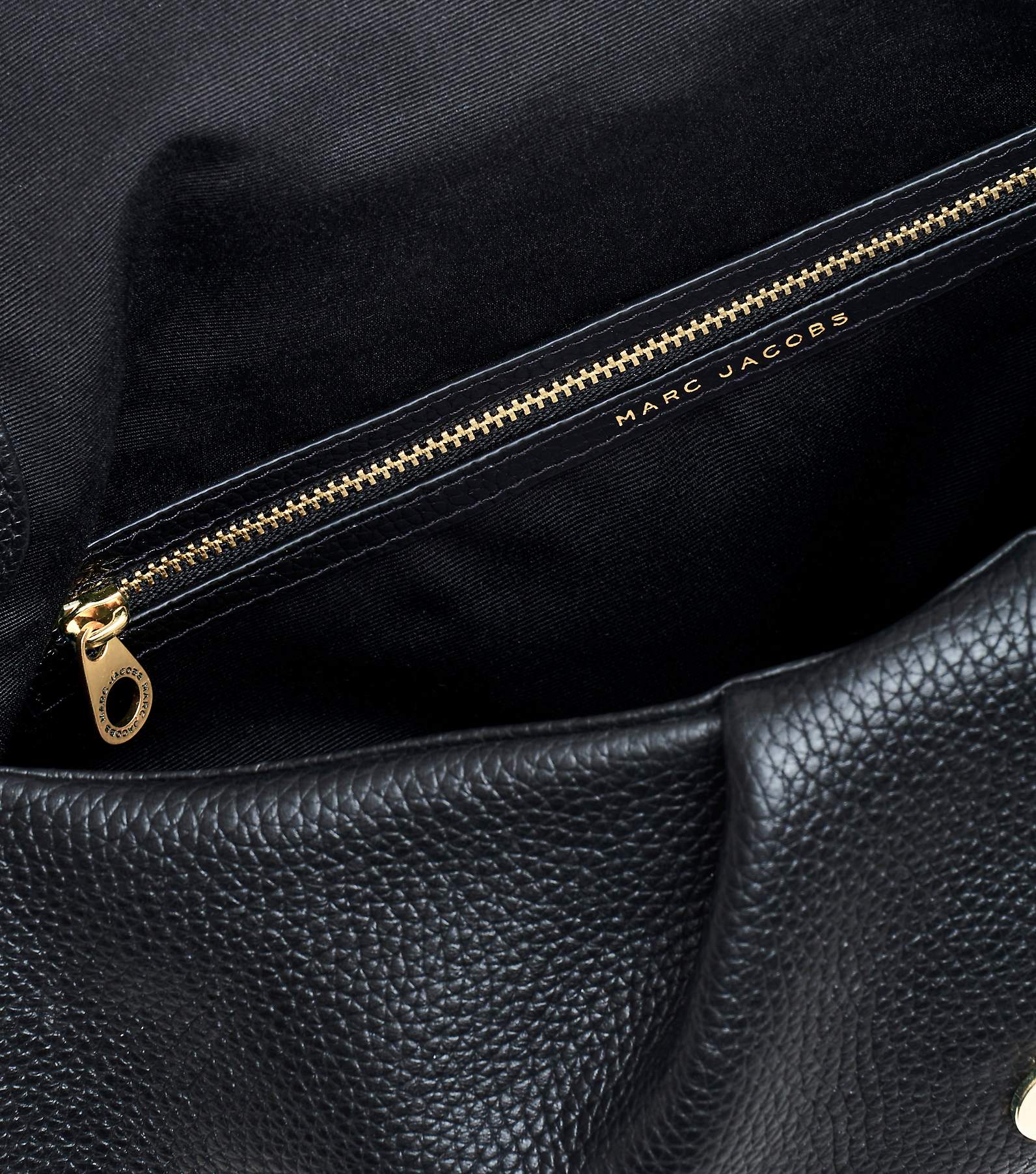 Marc Jacobs Natasha Black Pebble Leather Flap Crossbody Bag