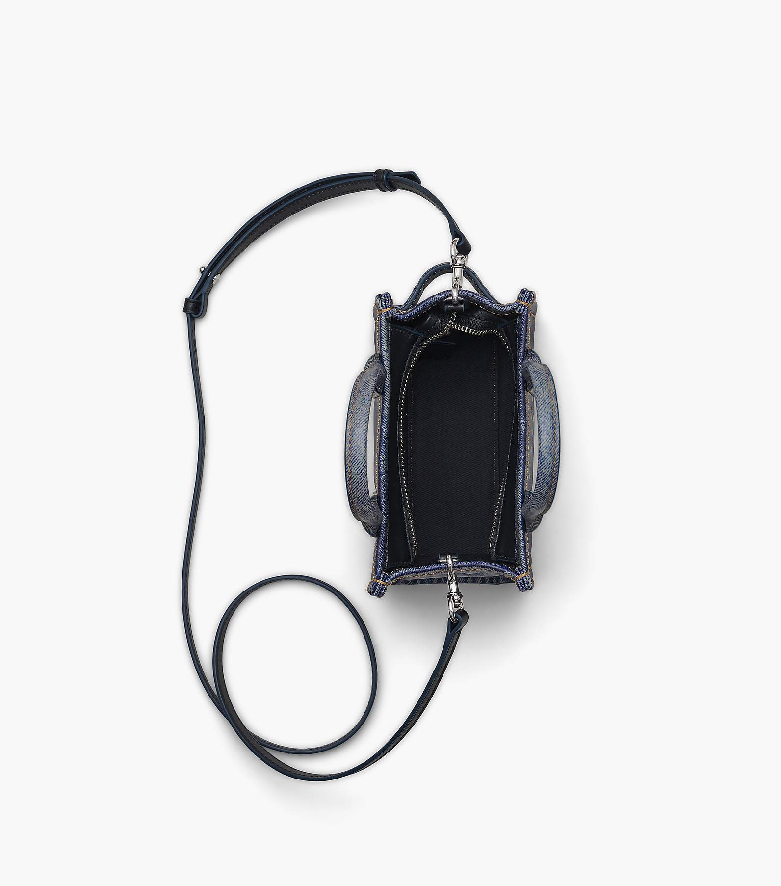 Marc Jacobs Signet Mini Black Logo Printed Leather Shoulder