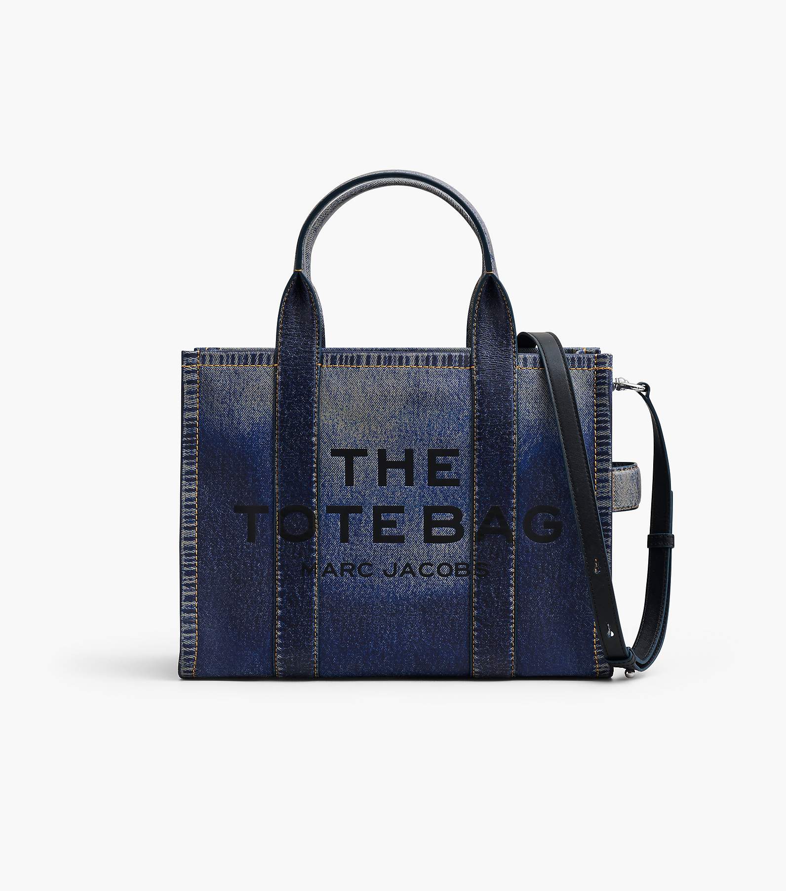 The Denim-Printed Leather Medium Tote Bag