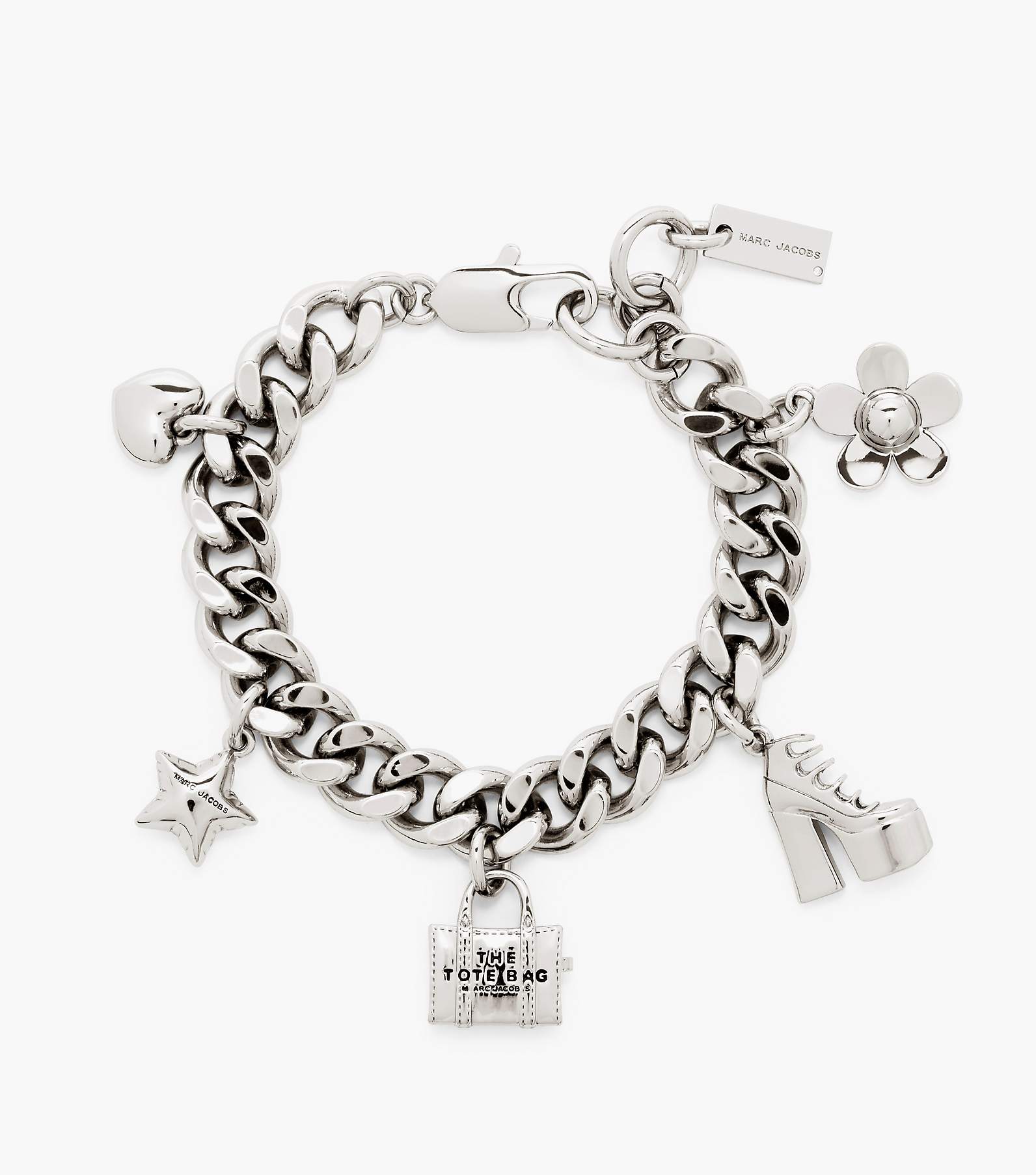 Icon Brand stainless steel heart locket bracelet in silver