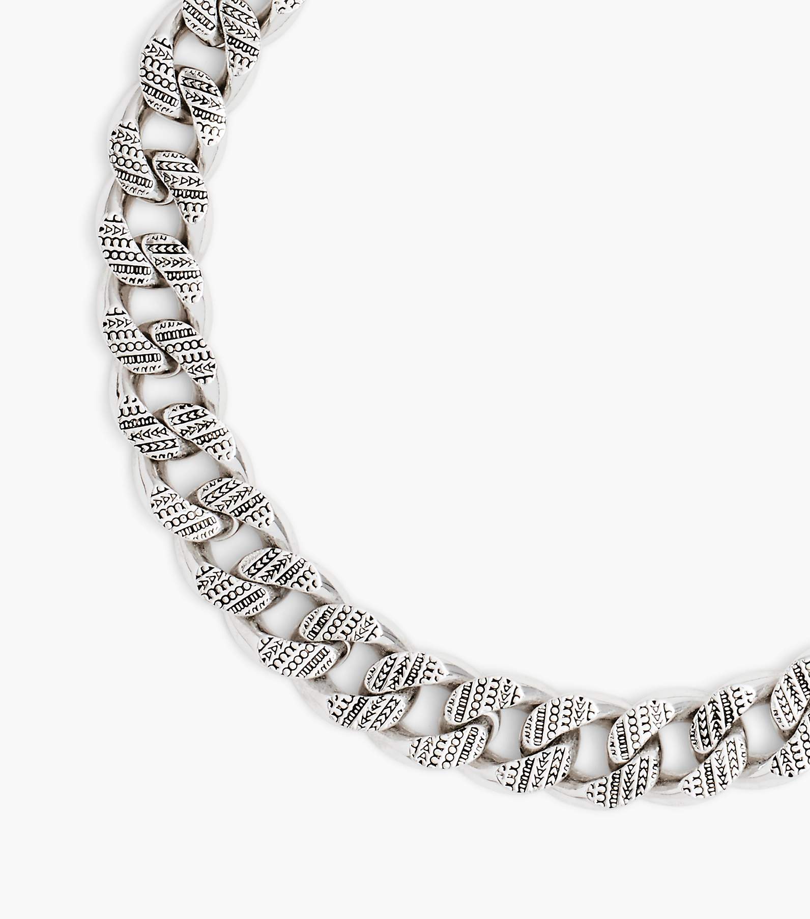monogram chain necklace silver