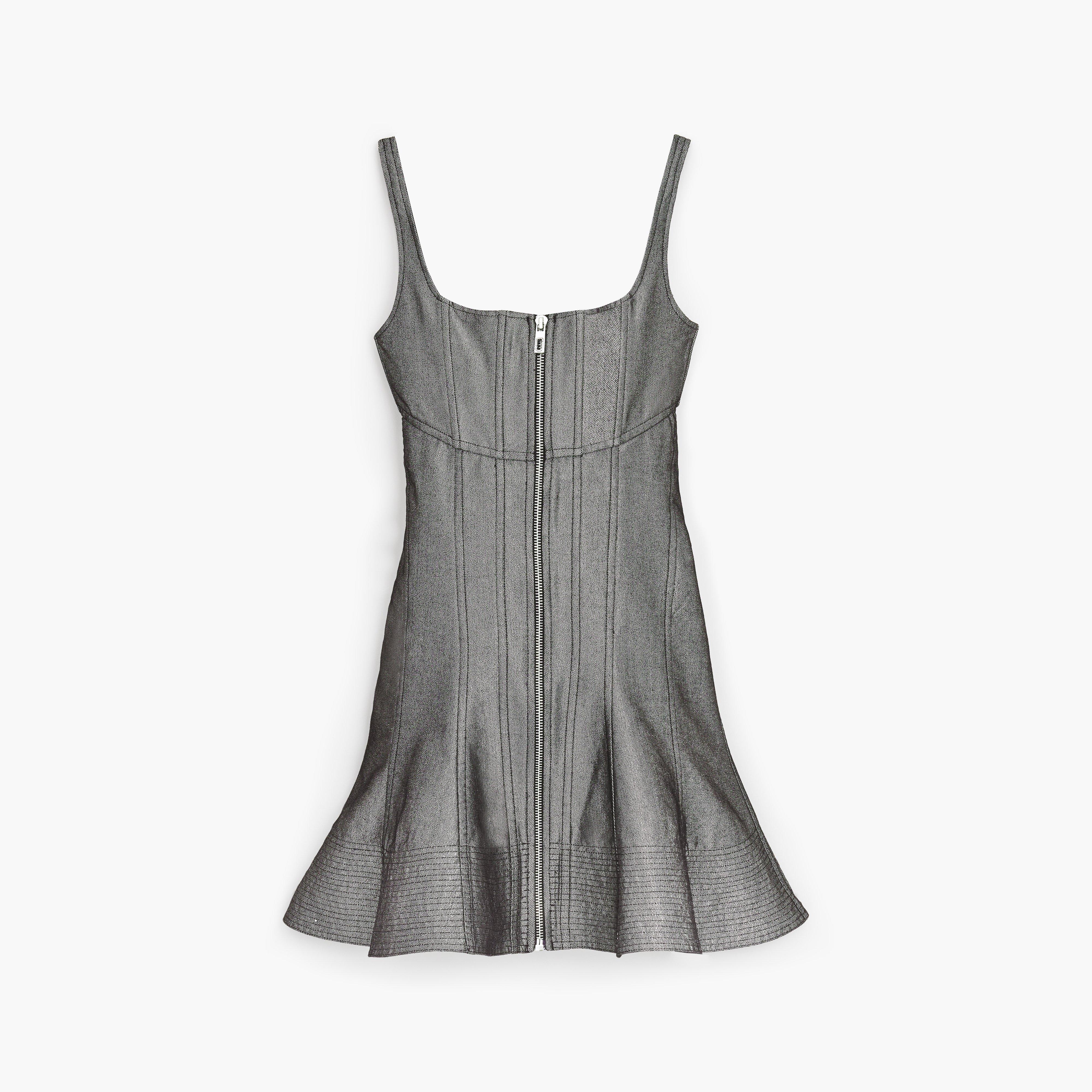 The Bustier Fluted Dress - SILVER REFLECTIVE