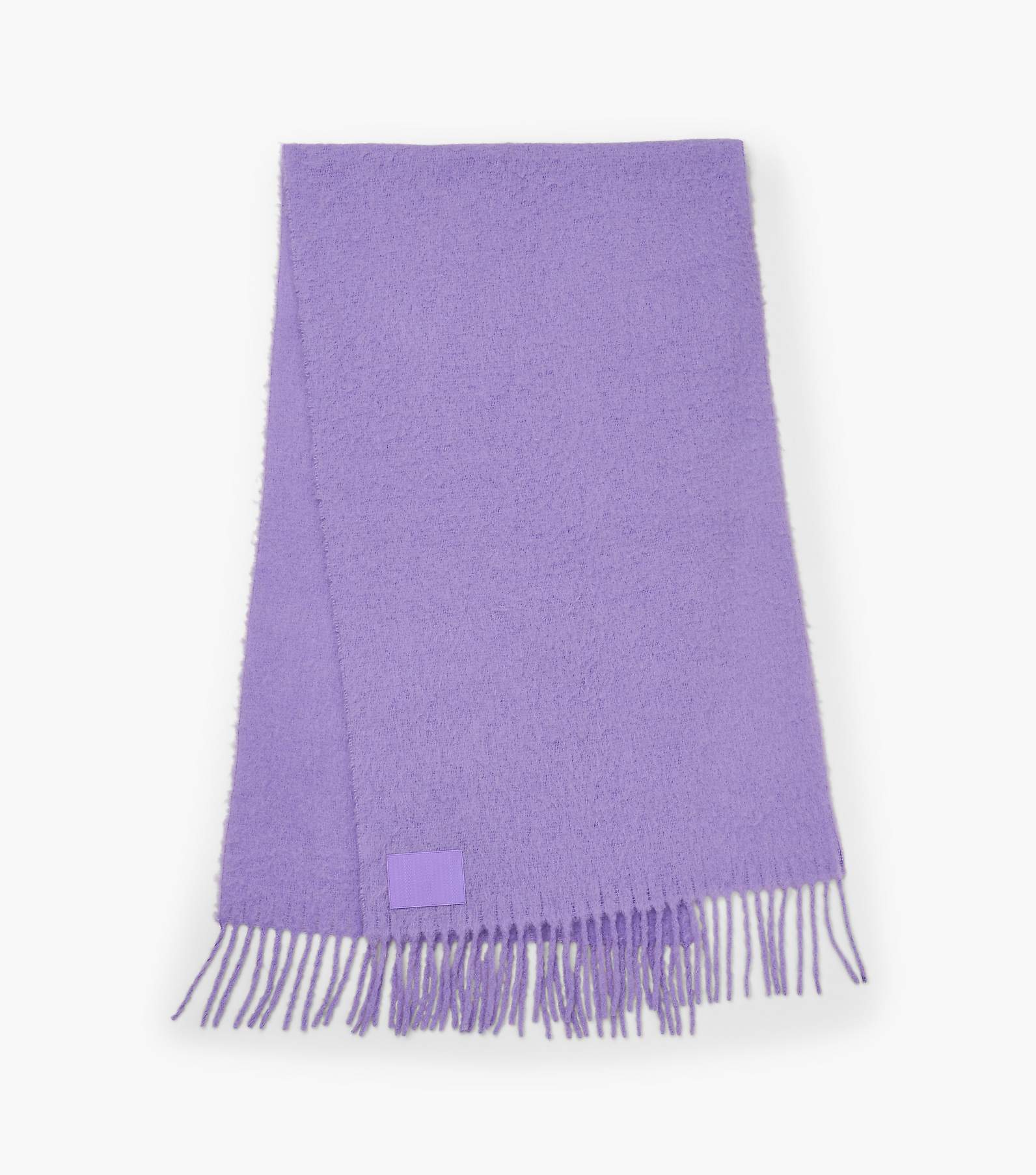 FRINGED SCARF IN MONOGRAM CASHMERE - BLACK / TOFFEE