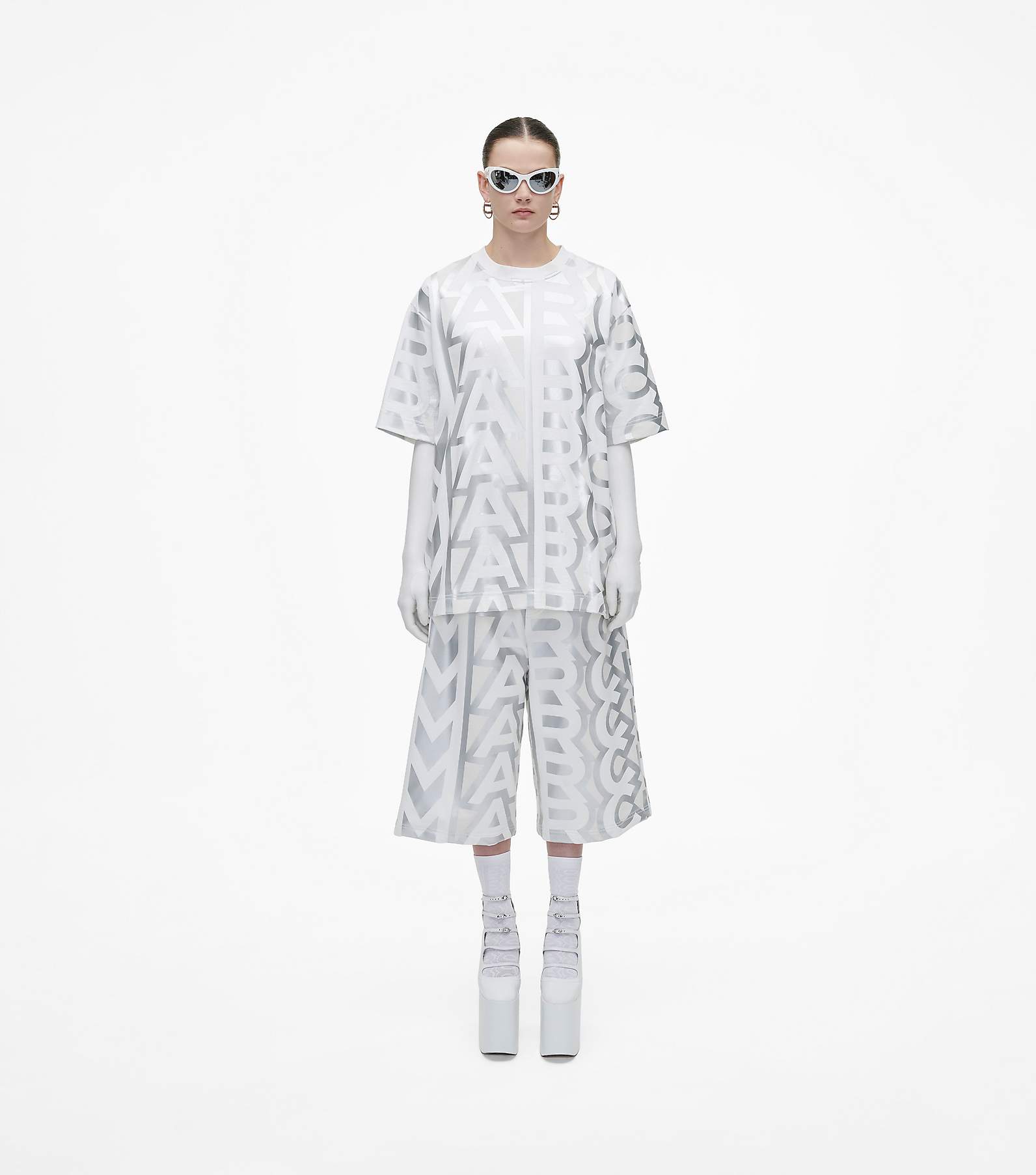 Marc Jacobs The Monogram Big Shirt in White, Size XL