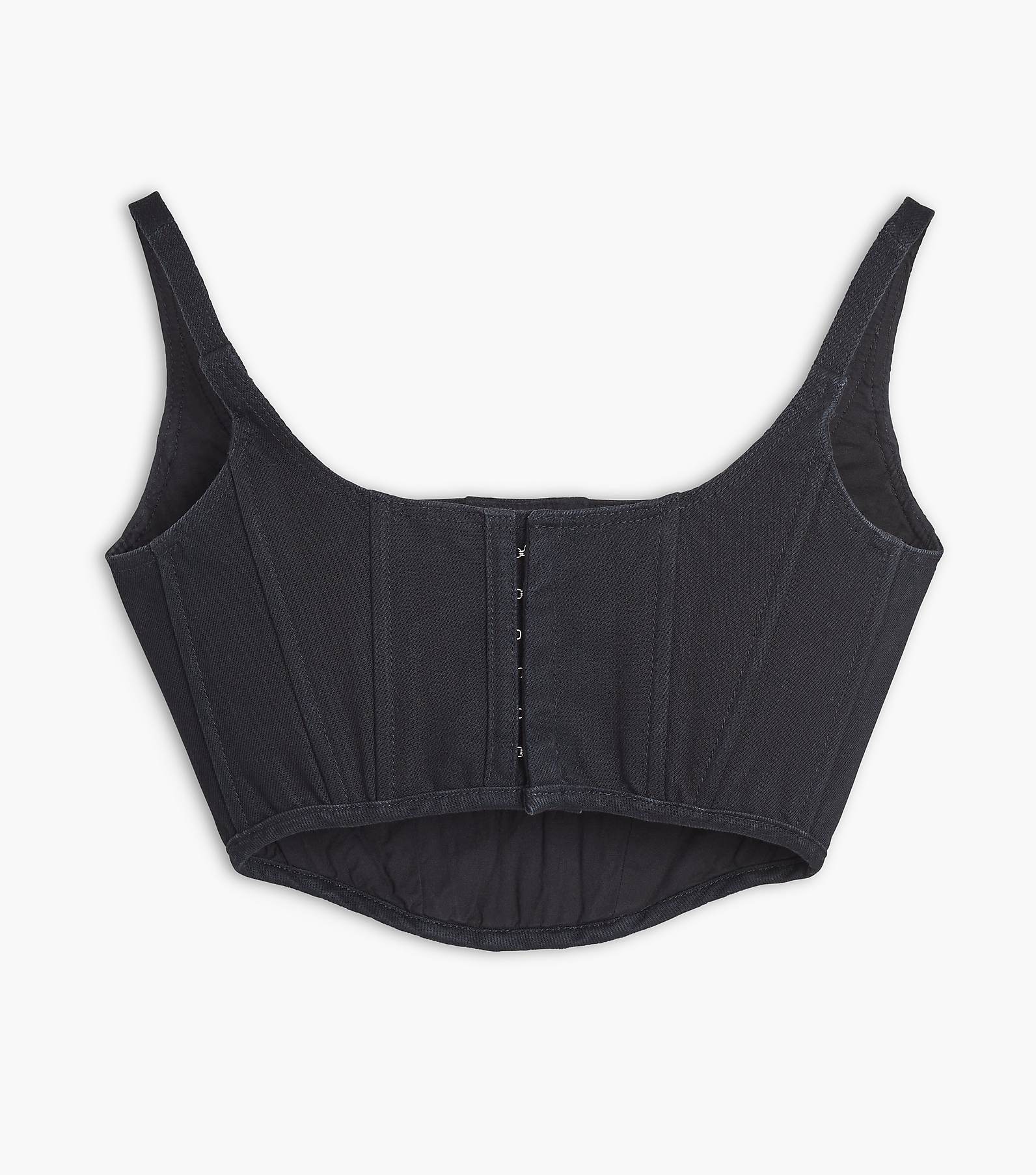 Out From Under Seamed Button-front Bustier Top in Black