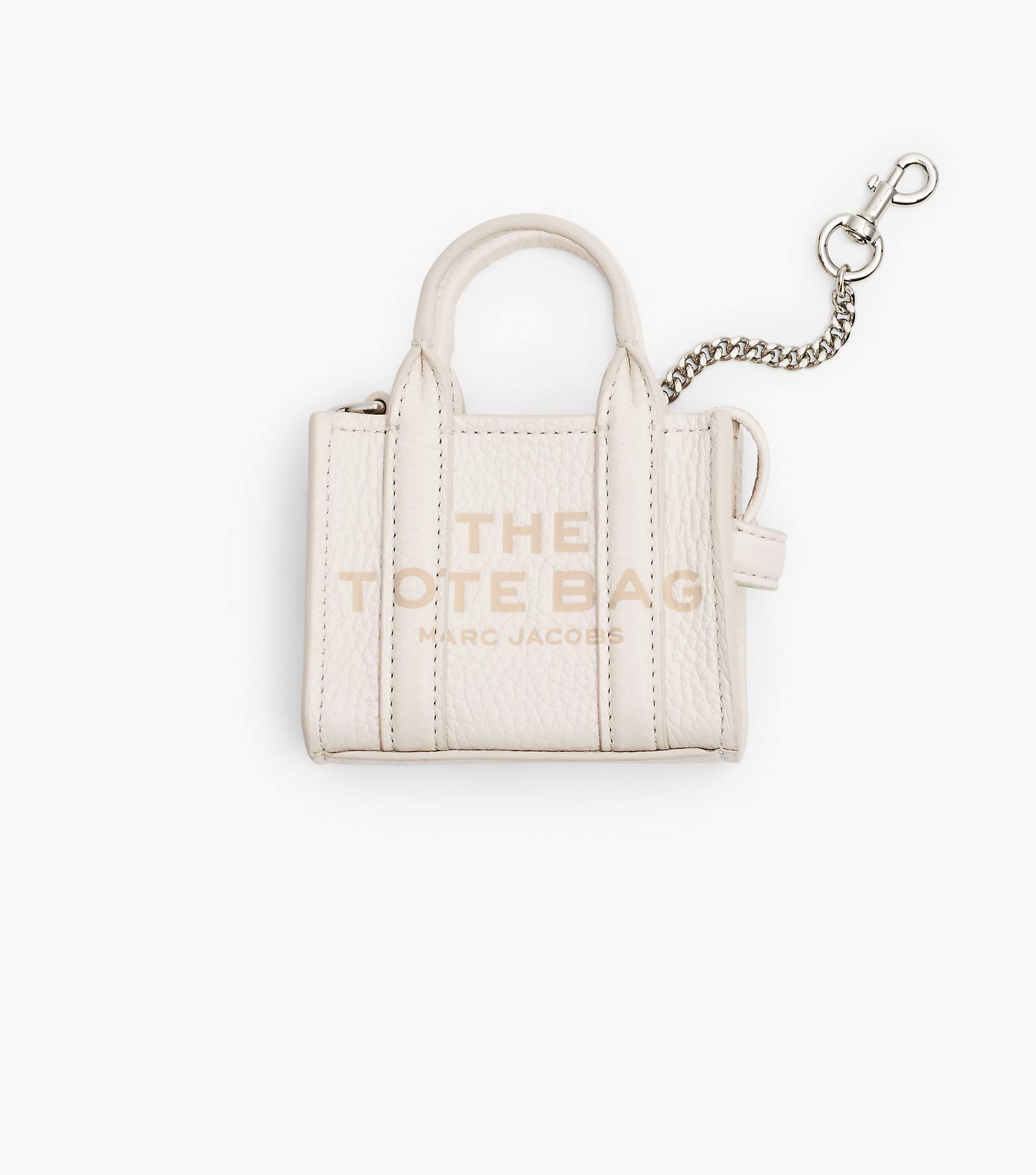 Marc Jacobs The Nano Tote Bag Charm in Cotton/Silver