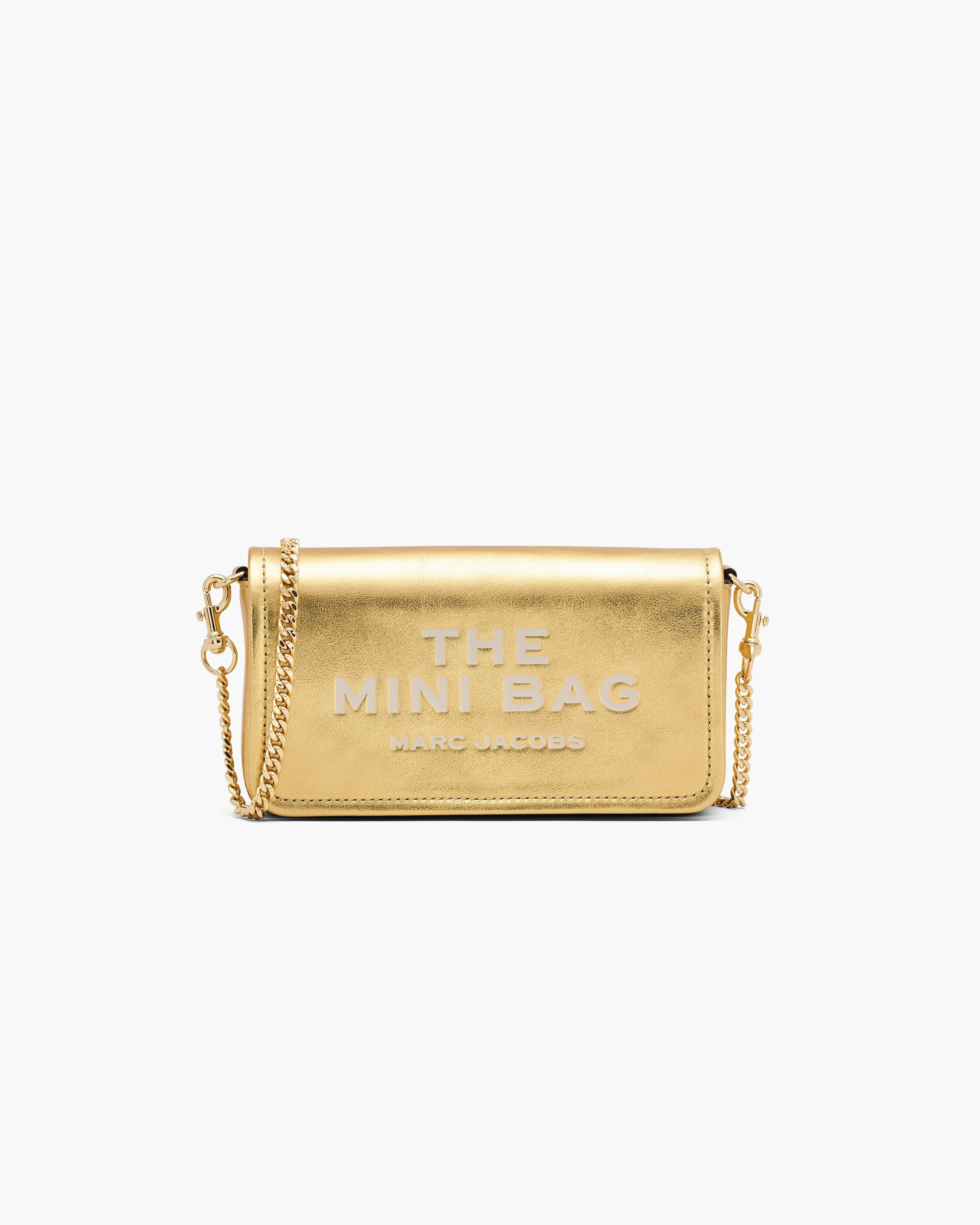 MARC JACOBS Marc Jacobs The Metallic Leather Chain Mini Bag in Gold