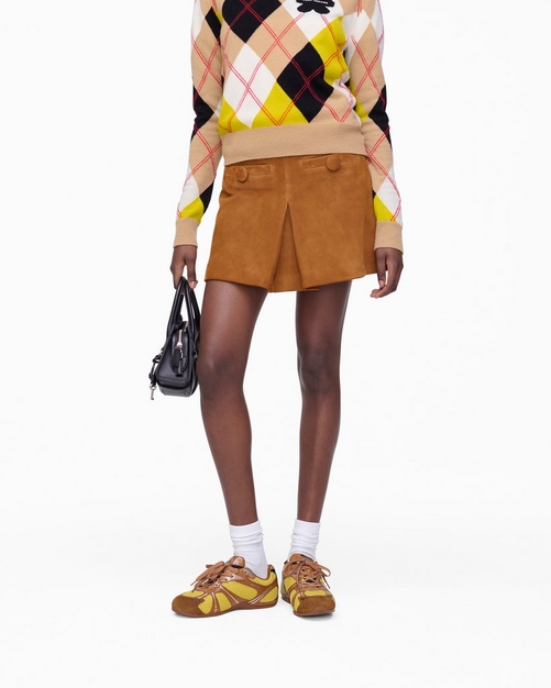 Suede Box Pleat Mini Skirt | Marc Jacobs | Official Site