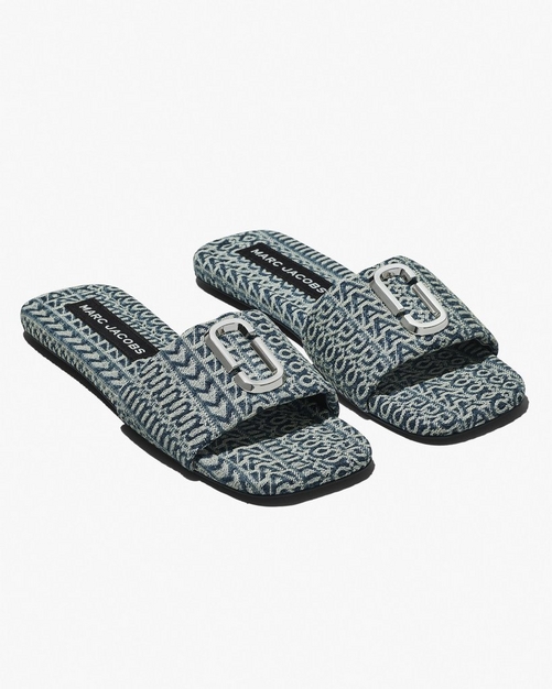 The J Marc Bleached Monogram Denim Sandal