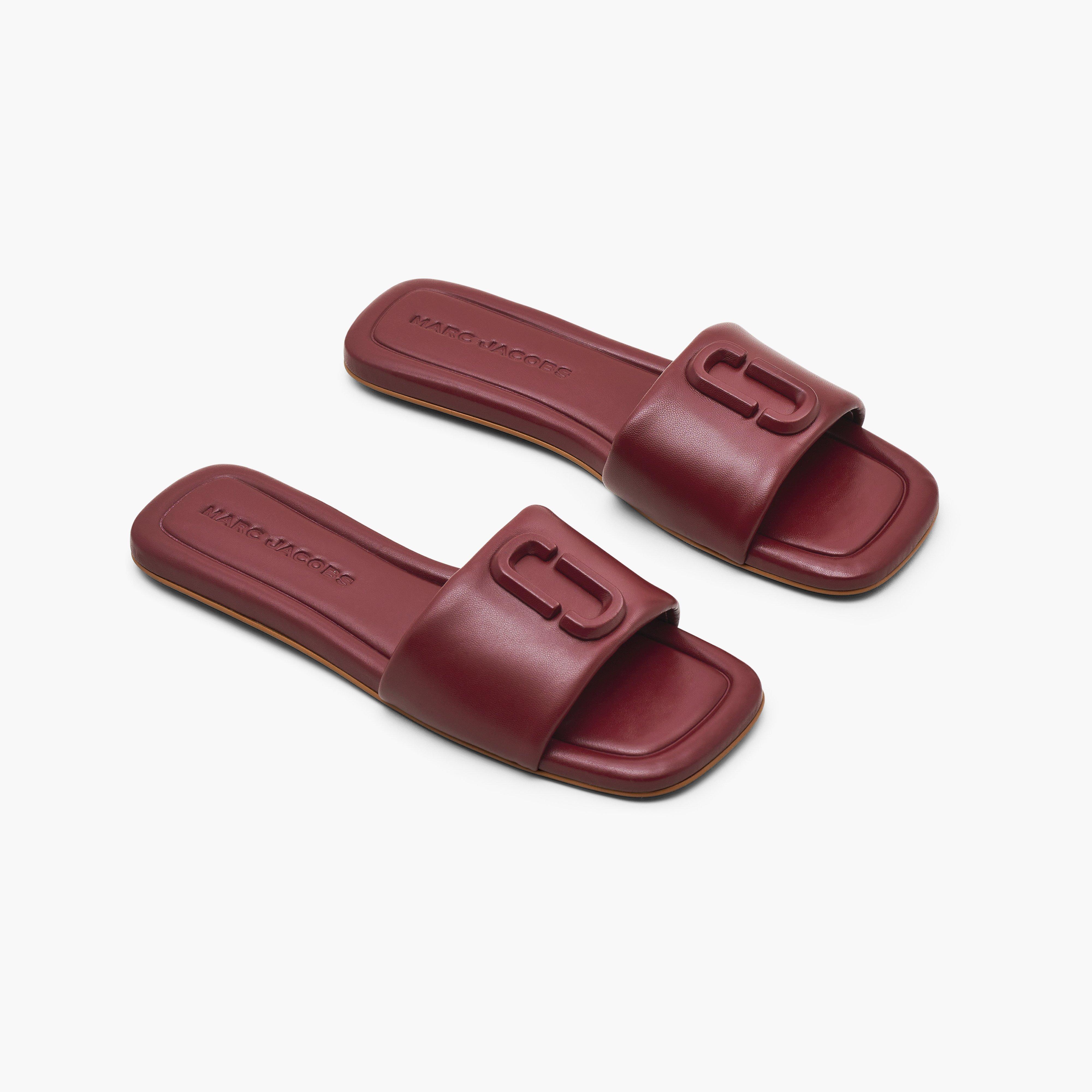 The J Marc Leather Sandal - CHERRY