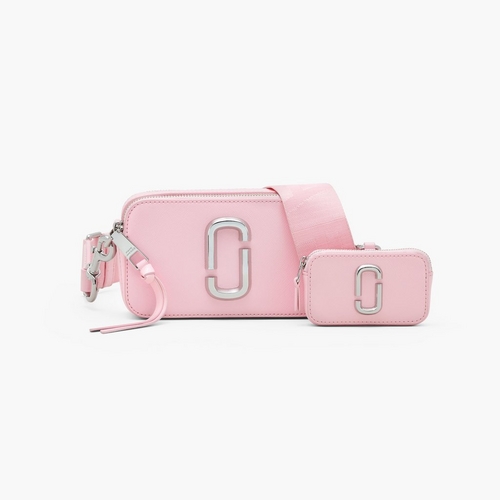 Marc Jacobs Snapshot Bag In Baby Pink And Red Leather With