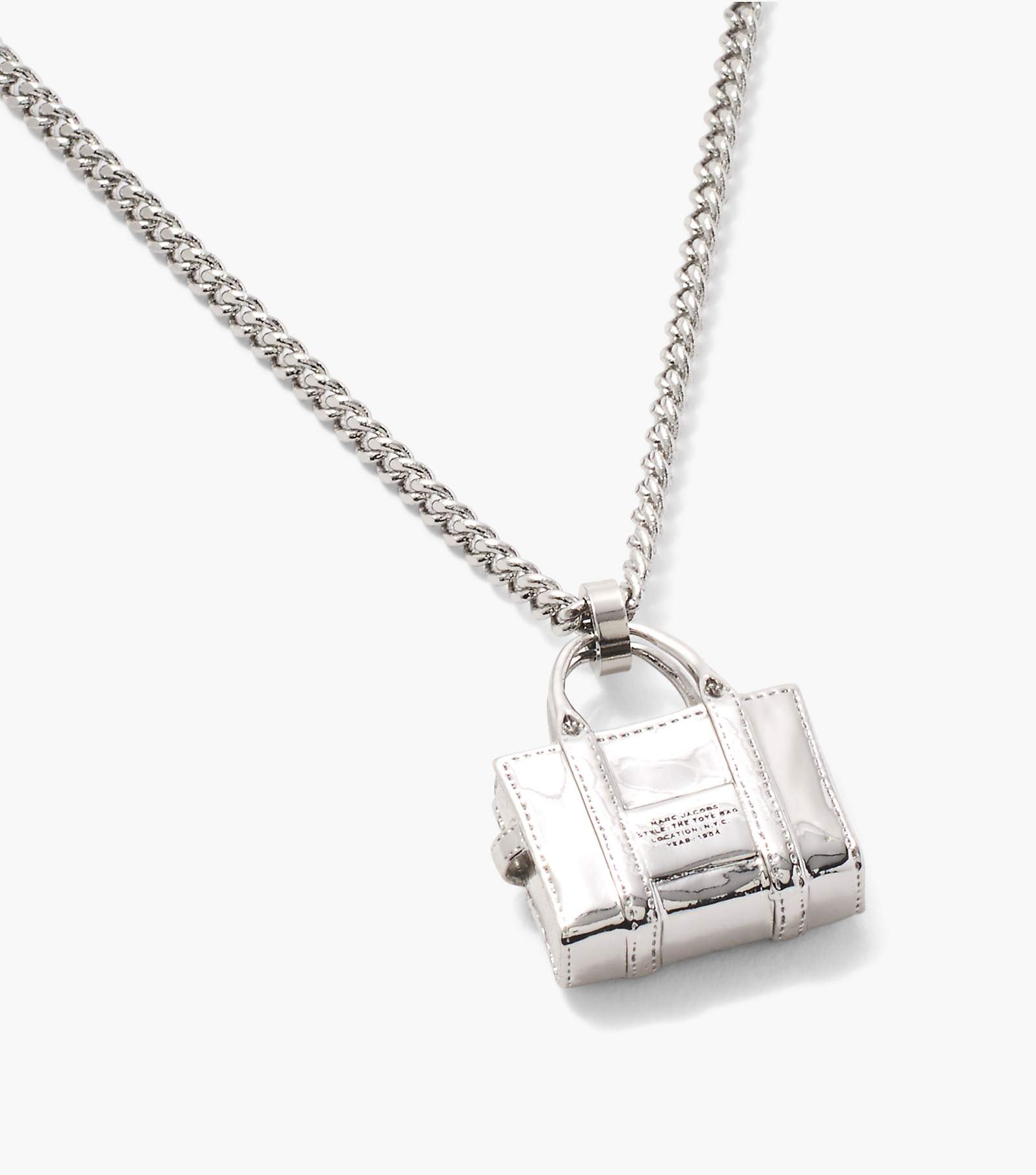 Monogram Crystal Long Chain Block Necklace
