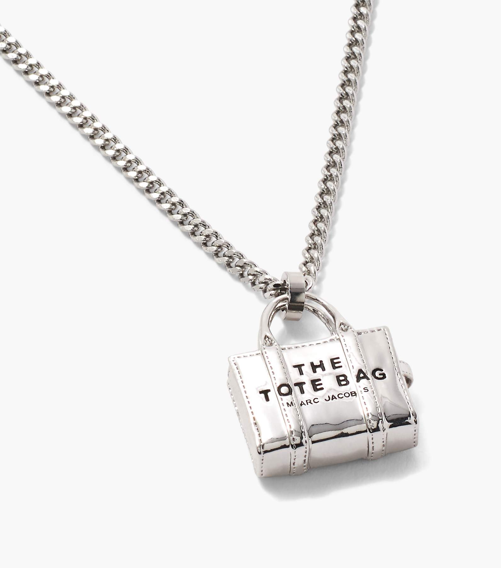 Square Initial Lock Necklace - Silver