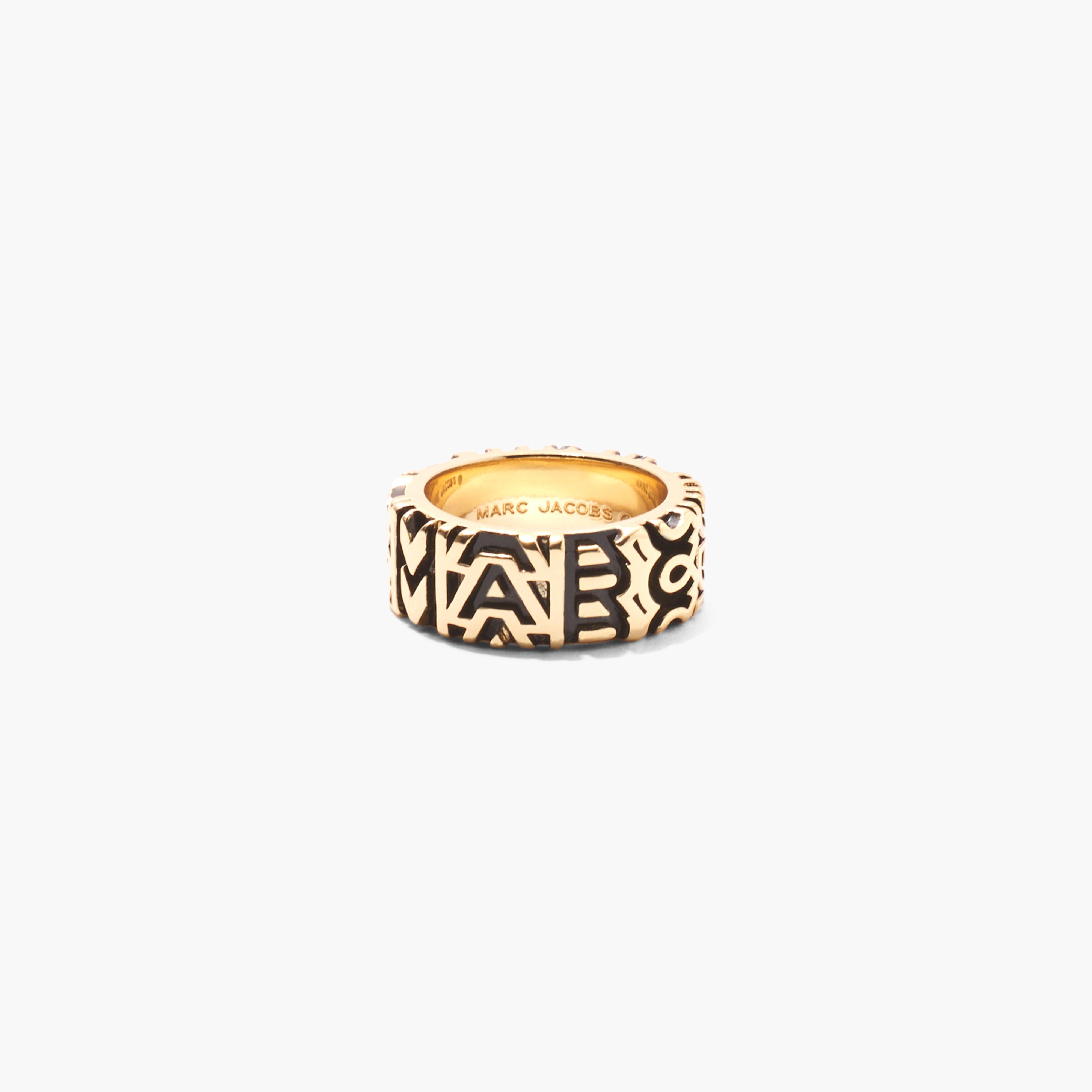 Marc by Marc jacobs The Monogram Engraved Ring,AGED GOLD